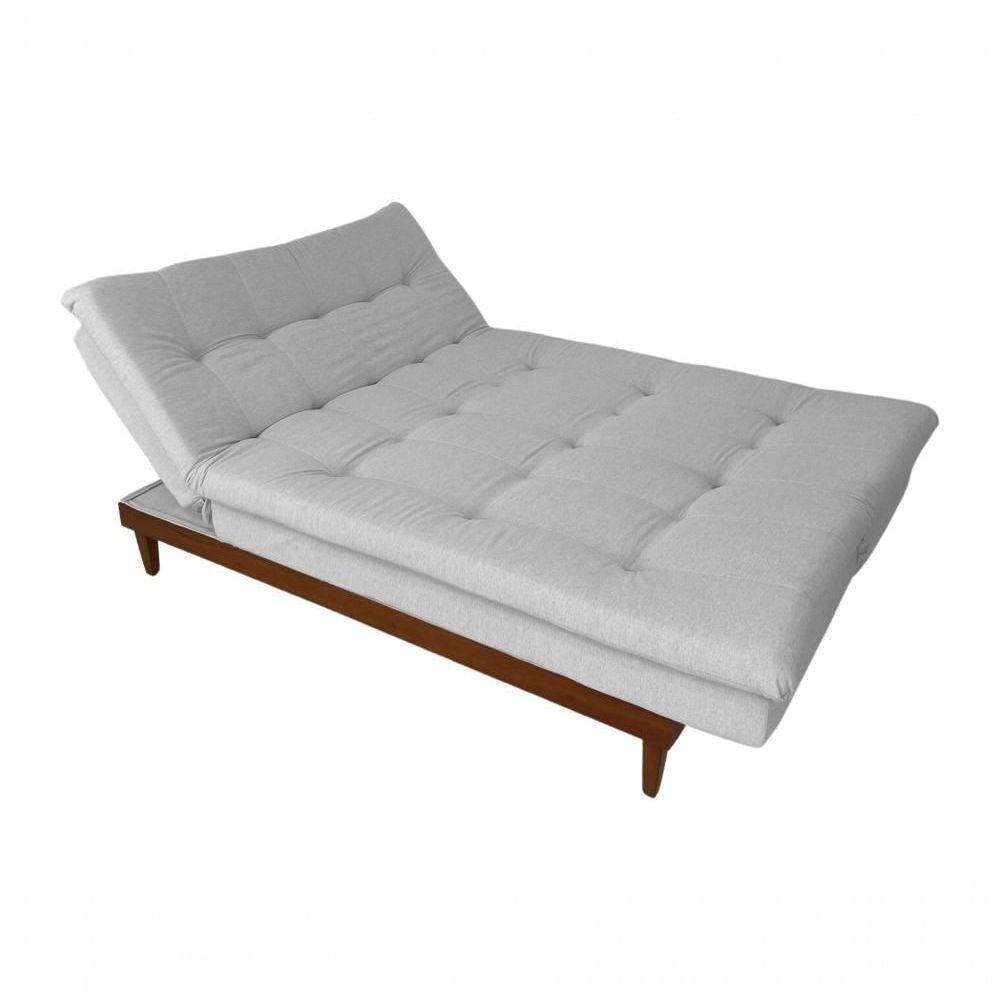 Sofá Cama Versátil 3 Lugares Império Reclinável Casal Pés De Madeira Linho Gelo 185 - 7