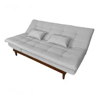 Sofá Cama Versátil 3 Lugares Império Reclinável Casal Pés De Madeira Linho Gelo 185 - 3
