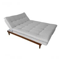 Sofá Cama Versátil 3 Lugares Império Reclinável Casal Pés De Madeira Linho Gelo 185 - 7