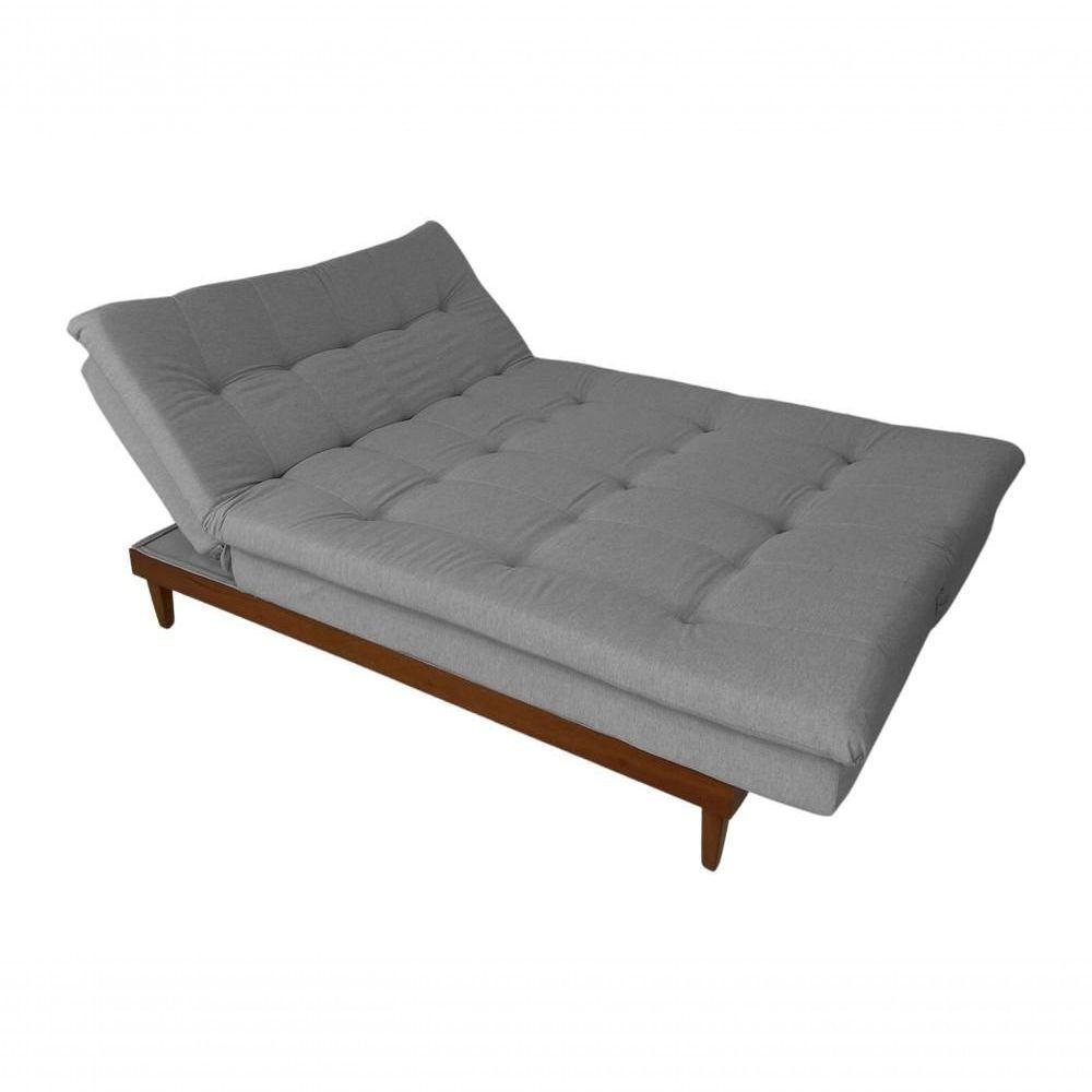 Sofá Cama Versátil 3 Lugares Império Reclinável Casal Pés De Madeira Linho Grafite 199 - 5