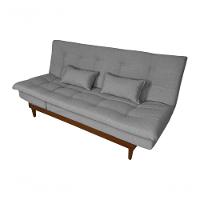 Sofá Cama Versátil 3 Lugares Império Reclinável Casal Pés De Madeira Linho Grafite 199 - 1