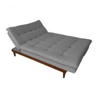 Sofá Cama Versátil 3 Lugares Império Reclinável Casal Pés De Madeira Linho Grafite 199 - 5