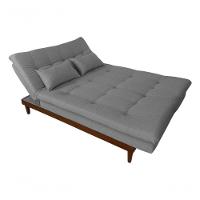 Sofá Cama Versátil 3 Lugares Império Reclinável Casal Pés De Madeira Linho Grafite 199 - 9