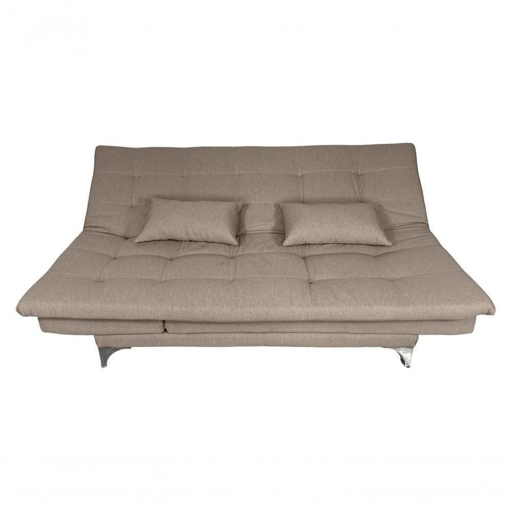 Sofá Cama Versátil 3 Lugares Império Reclinável Casal Pés De Alumínio Linho Bege 201 - 7