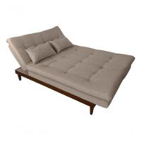 Sofá Cama Versátil 3 Lugares Império Reclinável Casal Pés De Madeira Linho Bege 201 - 5