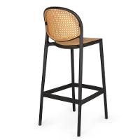 Kit 2 Banqueta Alta Com Encosto Roma Em Polipropileno - Preto