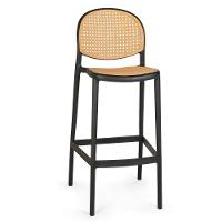 Kit 2 Banqueta Alta Com Encosto Roma Em Polipropileno - Preto - 5