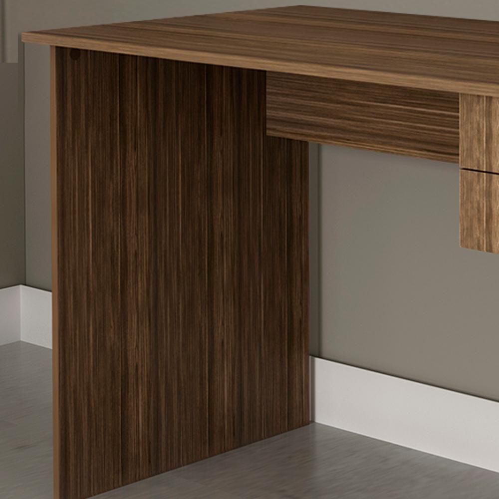 Escrivaninha Mesa Escritorio 2 Gavetas Me4165 Nogal Tecno Mobili Nogal - 4