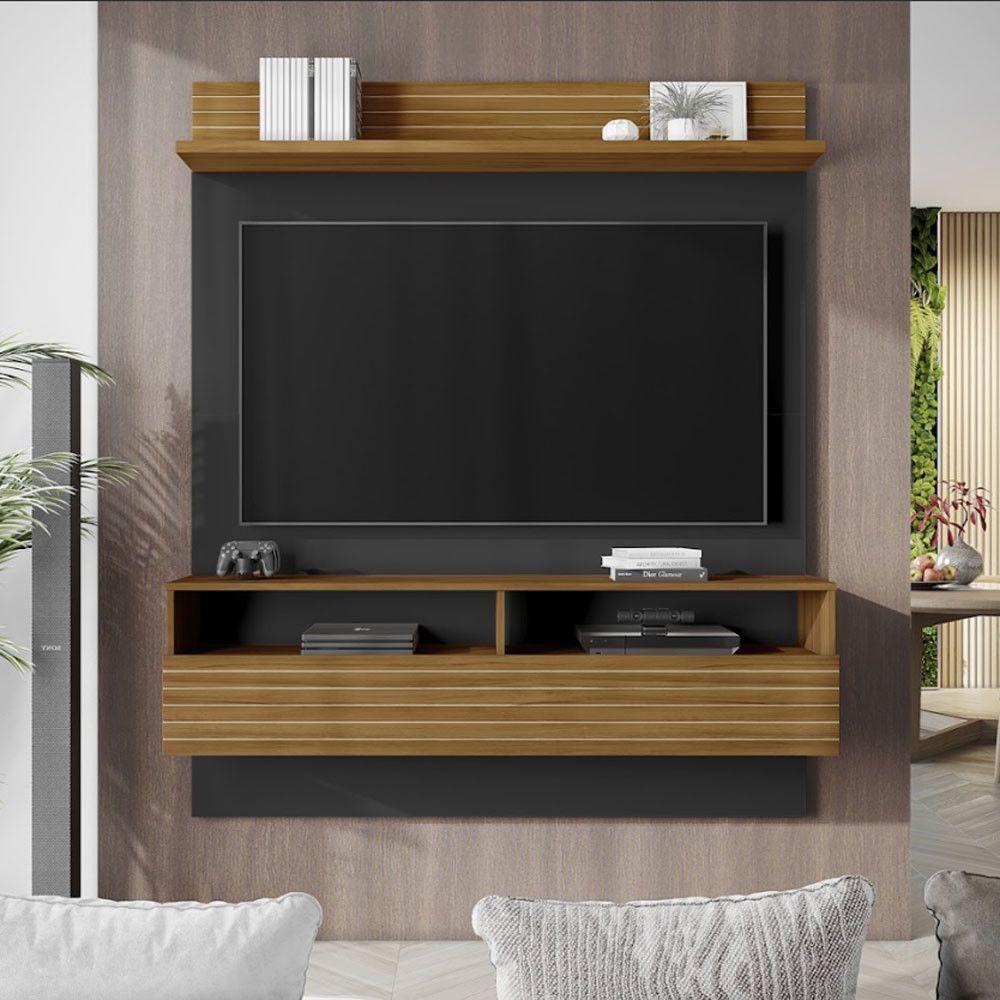 Painel Para Tv Até 55 Polegadas Nt1165 Notável Preto Tx/ Freijó Trend - 1