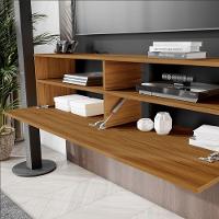 Painel Para Tv Até 55 Polegadas Nt1165 Notável Preto Tx/ Freijó Trend - 2