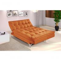 Sofá Cama Versátil 3 Lugares Império Reclinável Casal Pés De Alumínio Suede Terracota 174 - 2