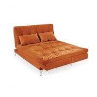 Sofá Cama Versátil 3 Lugares Império Reclinável Casal Pés De Alumínio Suede Terracota 174 - 6