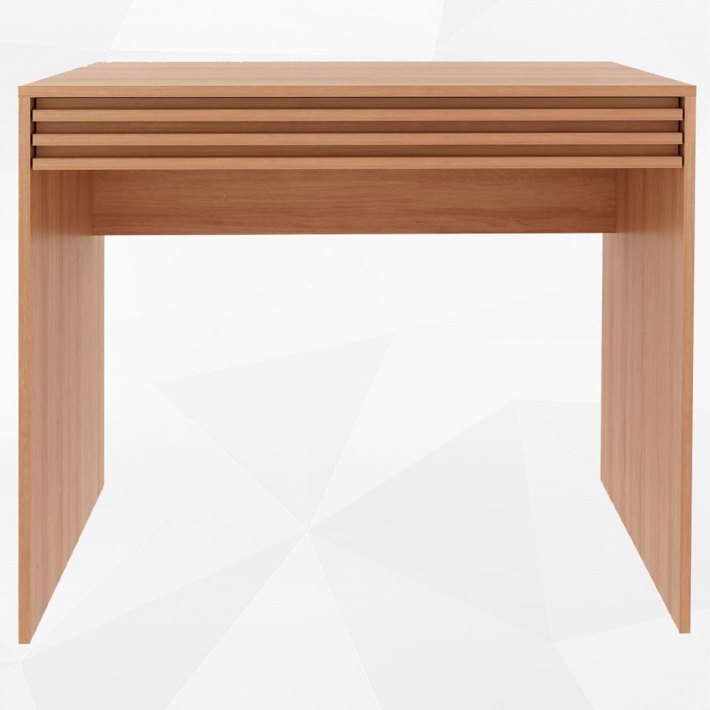 Escrivaninha Mesa Escritorio 1 Gaveta Ripada Me4173 Amendoa Tecno Mobili Amendoa - 6