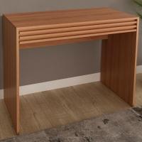 Escrivaninha Mesa Escritorio 1 Gaveta Ripada Me4173 Amendoa Tecno Mobili Amendoa