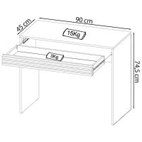 Escrivaninha Mesa Escritorio 1 Gaveta Ripada Me4173 Amendoa Tecno Mobili Amendoa - 8