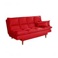 Sofá Cama Andorra 3 Lugares Império Reclinável Casal Pés Madeira Suede Vermelho 373 - 5