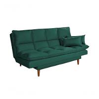 Sofá Cama Andorra 3 Lugares Império Reclinável Casal Pés Madeira Suede Verde 403 - 5