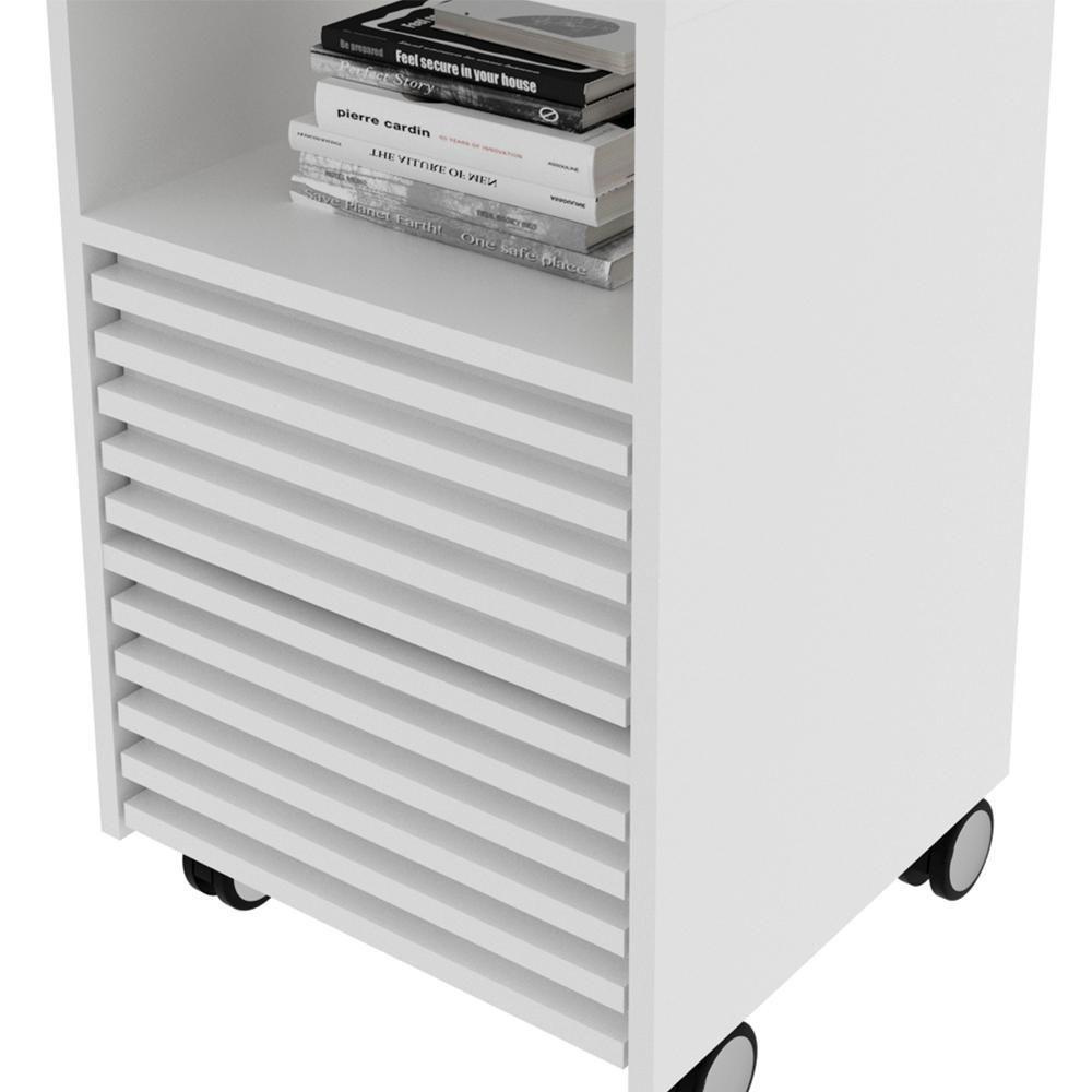 Gaveteiro Com Rodizio E 2 Gavetas Ripado Me4175 Branco Tecno Mobili Branco - 6