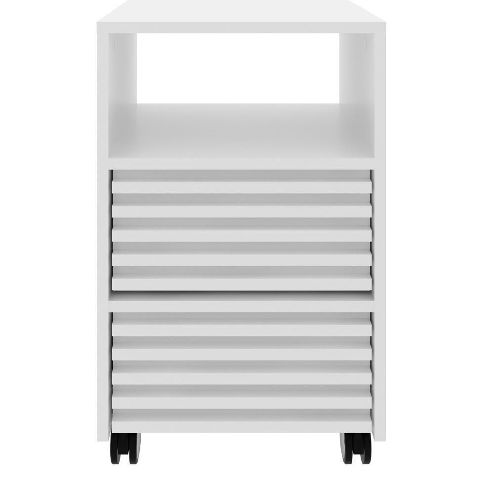 Gaveteiro Com Rodizio E 2 Gavetas Ripado Me4175 Branco Tecno Mobili Branco - 8