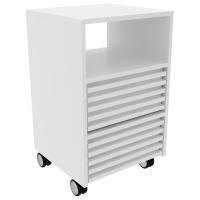 Gaveteiro Com Rodizio E 2 Gavetas Ripado Me4175 Branco Tecno Mobili Branco - 1