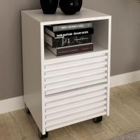 Gaveteiro Com Rodizio E 2 Gavetas Ripado Me4175 Branco Tecno Mobili Branco - 2