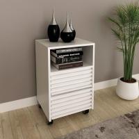 Gaveteiro Com Rodizio E 2 Gavetas Ripado Me4175 Branco Tecno Mobili Branco - 5