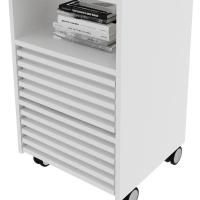 Gaveteiro Com Rodizio E 2 Gavetas Ripado Me4175 Branco Tecno Mobili Branco - 6