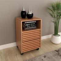 Gaveteiro Com Rodizio E 2 Gavetas Ripado Me4175 Amendoa Tecno Mobili Amendoa - 2