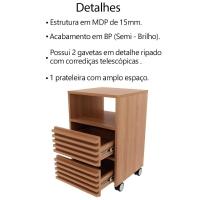 Gaveteiro Com Rodizio E 2 Gavetas Ripado Me4175 Amendoa Tecno Mobili Amendoa