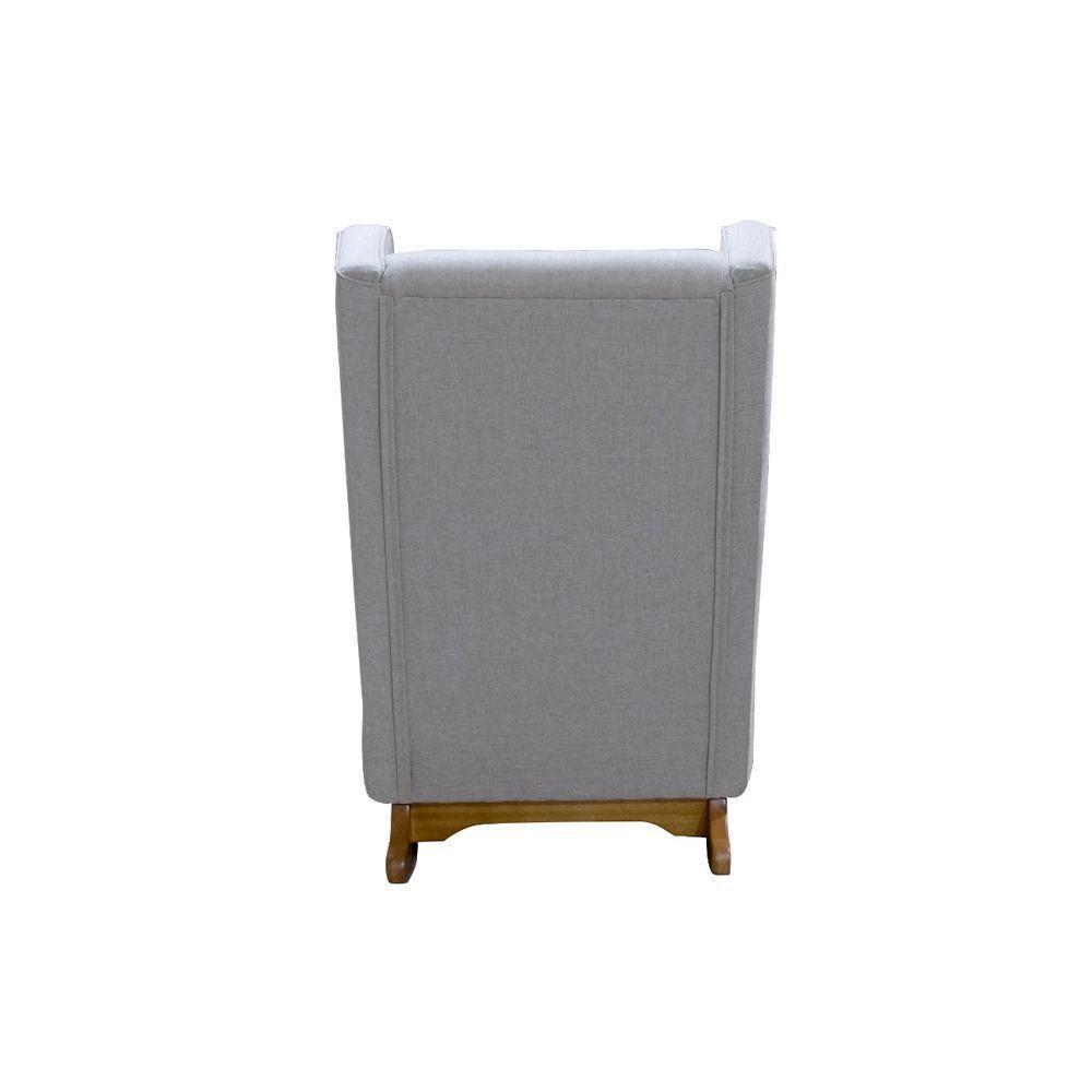 Cadeira Poltrona De Amamentação E Balanço Retro áquila C- Puff Cinza - Anjo De Casa - 5