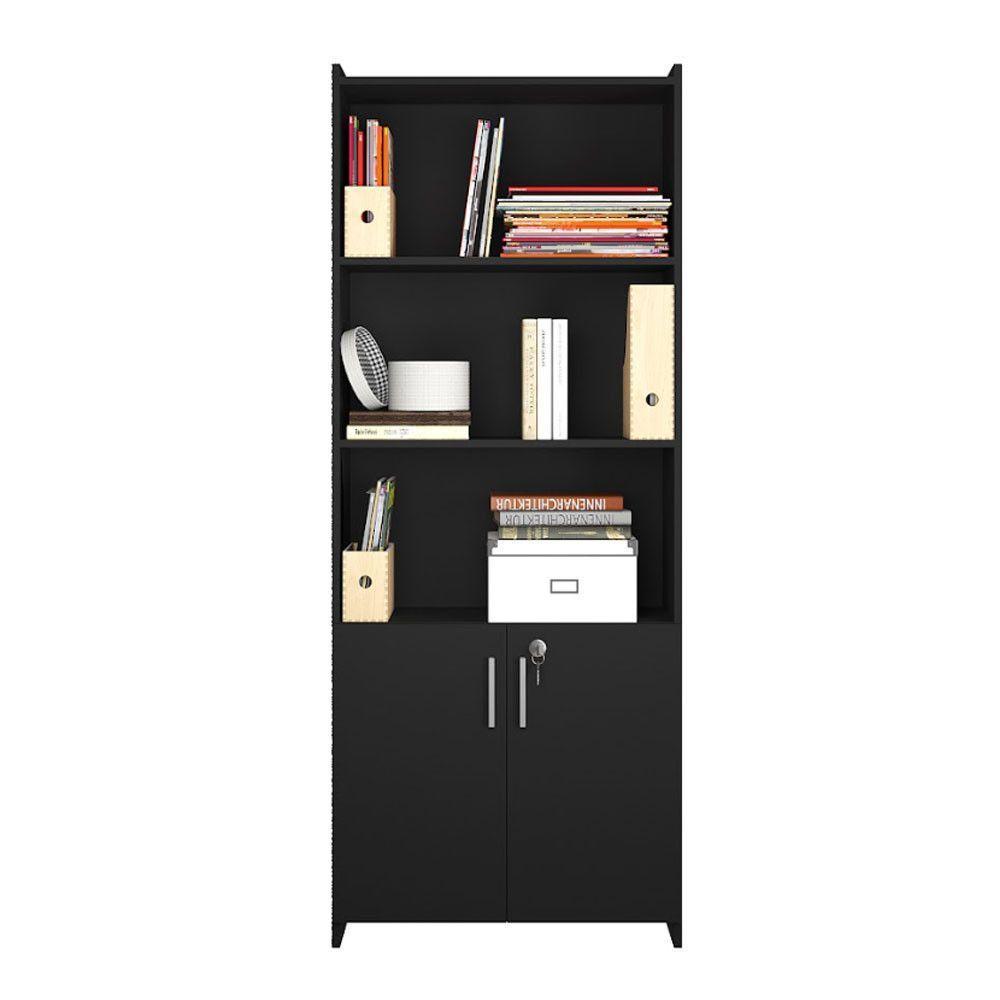 Armário Multiuso Para Escritório Com 2 Portas 56118 Notável Preto Tx - 3