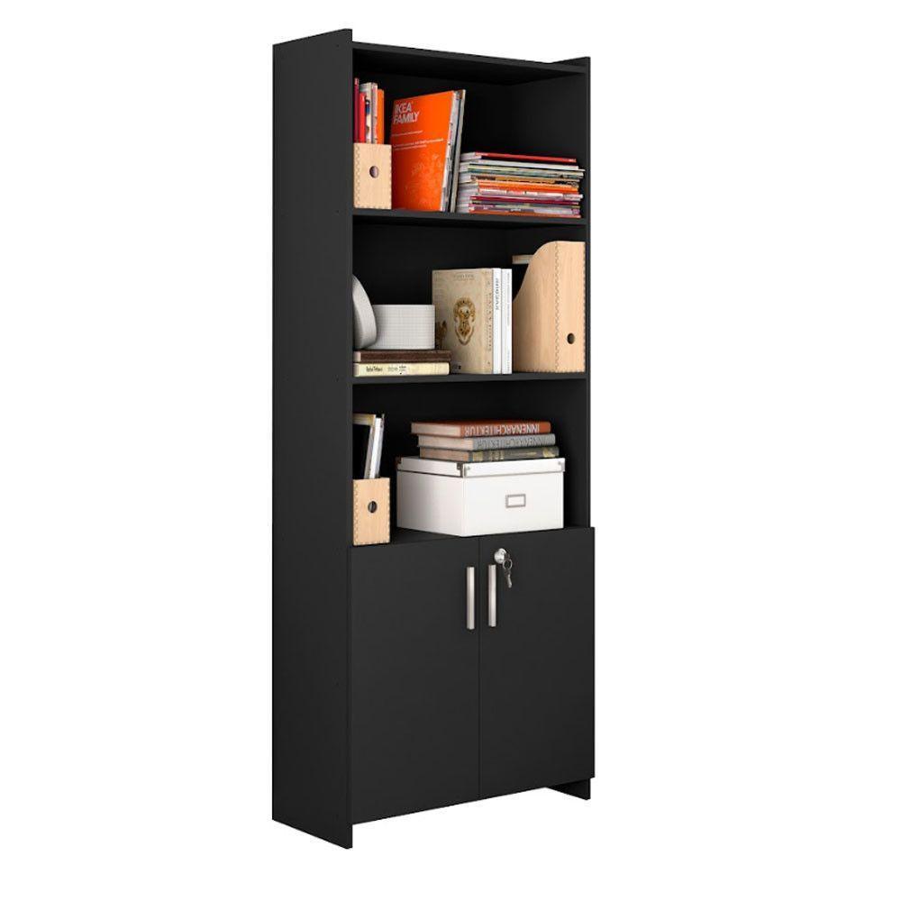 Armário Multiuso Para Escritório Com 2 Portas 56118 Notável Preto Tx - 5