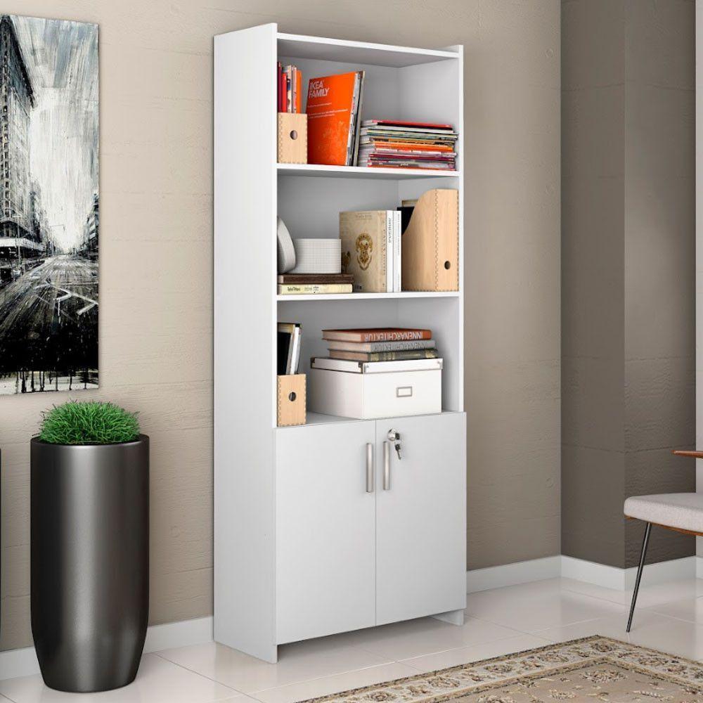 Armário Multiuso Para Escritório Com 2 Portas 56118 Notável Branco New - 1