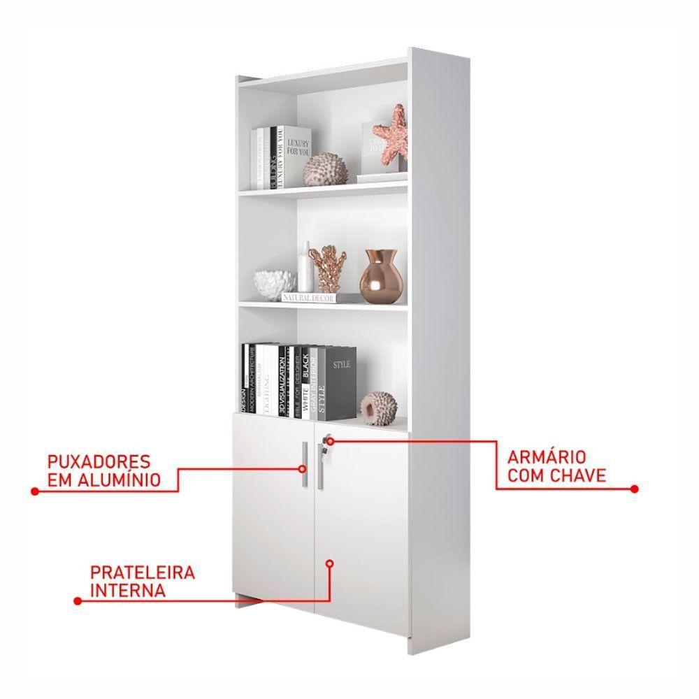 Armário Multiuso Para Escritório Com 2 Portas 56118 Notável Branco New - 2