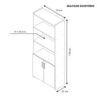 Armário Multiuso Para Escritório Com 2 Portas 56118 Notável Branco New - 3