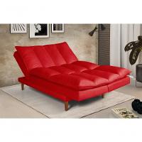 Sofá Cama Vancouver 3 Lugares Império Reclinável Casal Pés Madeira Suede Vermelho 373 - 6