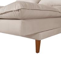 Sofá Cama Vancouver 3 Lugares Império Reclinável Casal Pés Madeira Suede Areia 376