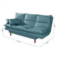 Sofá Cama Vancouver 3 Lugares Império Reclinável Casal Pés Madeira Suede Azul Turquesa 362