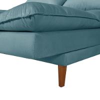 Sofá Cama Vancouver 3 Lugares Império Reclinável Casal Pés Madeira Suede Azul Turquesa 362 - 7