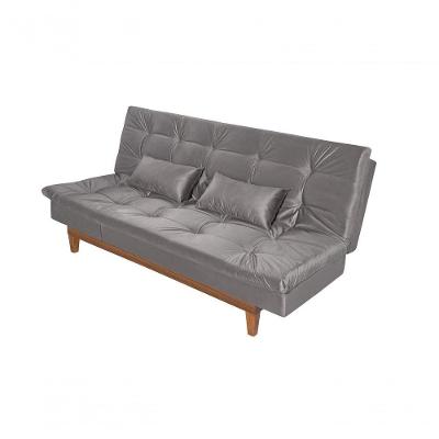 Sofá Cama Versátil Pés De Madeira cinza 380