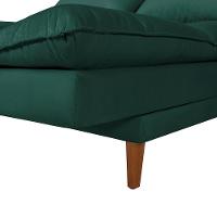 Sofá Cama Vancouver 3 Lugares Império Reclinável Casal Pés Madeira Suede Verde 403 - 3