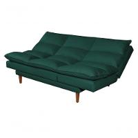Sofá Cama Vancouver 3 Lugares Império Reclinável Casal Pés Madeira Suede Verde 403 - 8