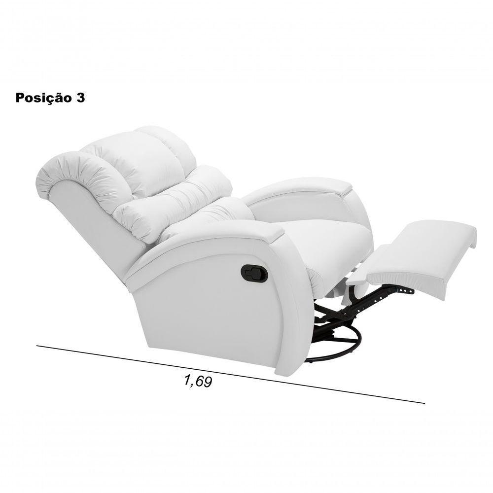 Poltrona Reclinável Imperial Zero Wall Com Balanço E Giro Corano branco 036 - 7