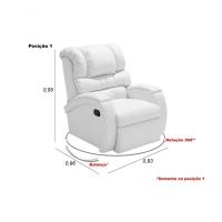 Poltrona Reclinável Imperial Zero Wall Com Balanço E Giro Corano branco 036 - 5