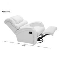 Poltrona Reclinável Imperial Zero Wall Com Balanço E Giro Corano branco 036 - 7