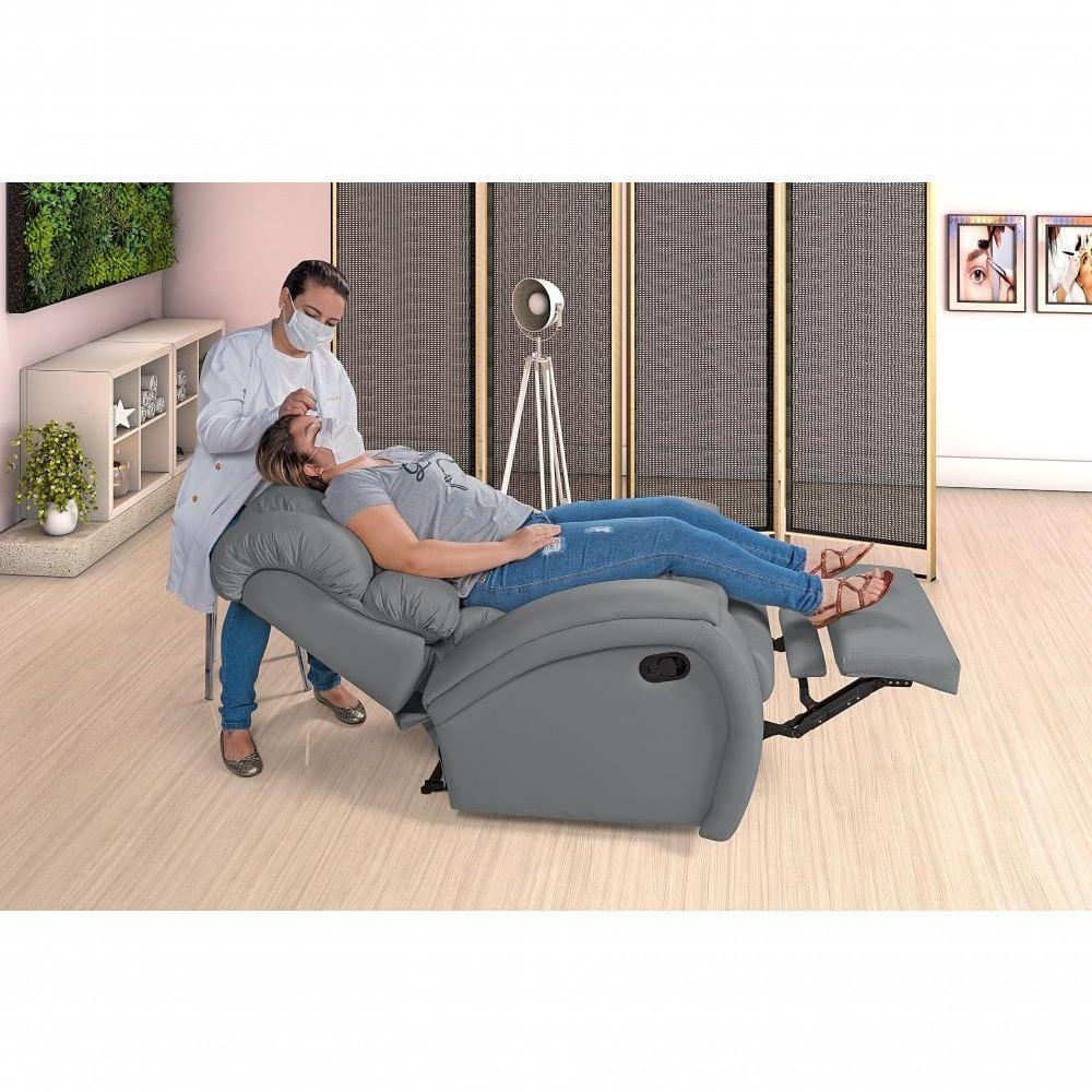 Poltrona Reclinável Imperial Zero Wall Papai Mamãe Com Assento De Elevação Corano Cinza 312 - 2