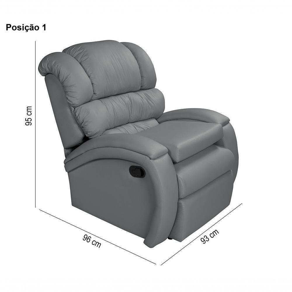 Poltrona Reclinável Imperial Zero Wall Papai Mamãe Com Assento De Elevação Corano Cinza 312 - 3