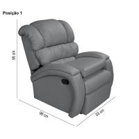 Poltrona Reclinável Imperial Zero Wall Papai Mamãe Com Assento De Elevação Corano Cinza 312 - 3