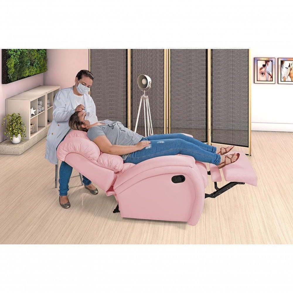 Poltrona Reclinável Imperial Zero Wall Amamentação Com Assento De Elevação Corano Rosa 309 - 2