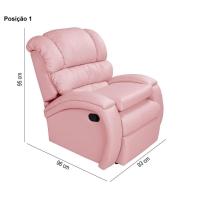 Poltrona Reclinável Imperial Zero Wall Amamentação Com Assento De Elevação Corano Rosa 309 - 3